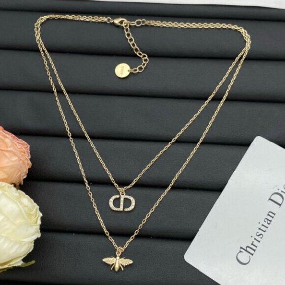 Dior Gold Bee Pendant Necklace